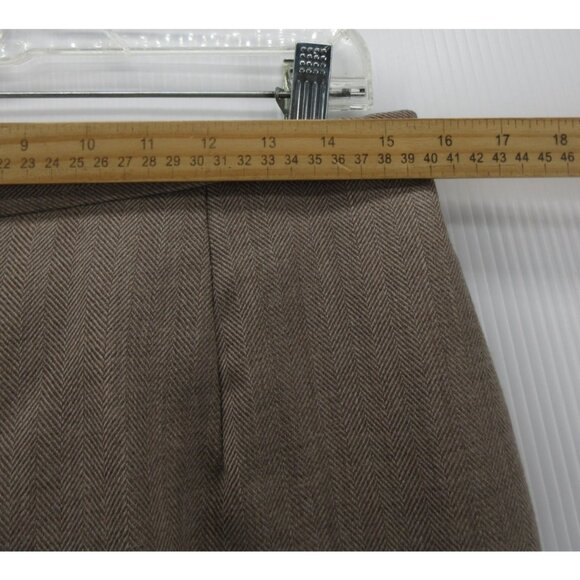 VINTAGE Pendleton Pants 12 Petites Virgin Wool Herringbone Trousers - Picture 4 of 11